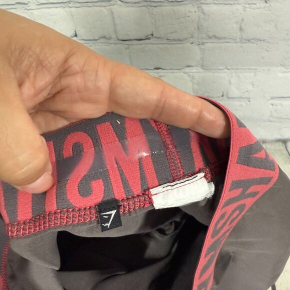 Gymshark Seamless Leggings Women Medium Brown Red Waistband Logo Activewear Gym - Picture 11 of 12